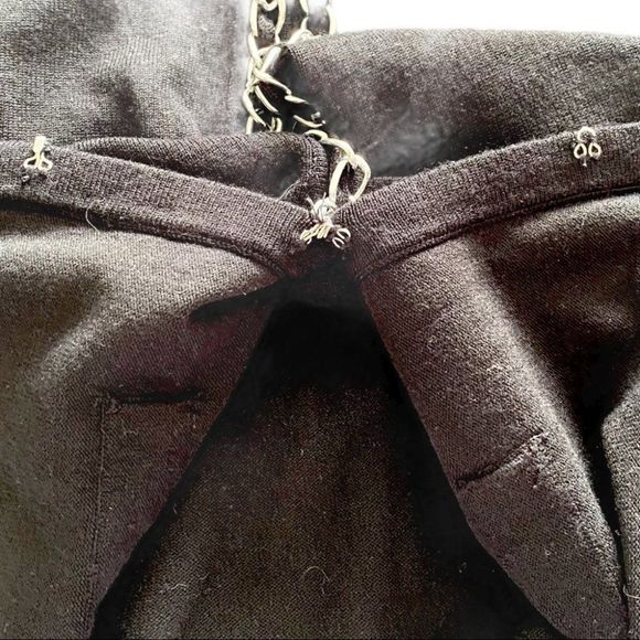 Chain trimmed cartigan in black 3/4 sleeve M VEUC - Picture 7 of 9